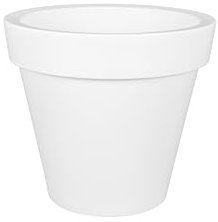 Kloris Pot à Fleurs Circulaire Romano 70 cm Blanc - polyéthylène diamètre extérieur 70 cm Hauteur 63 cm