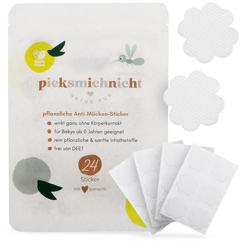 pieksmichnicht Pflanzliche Anti-Mücken-Aufkleber für Babys und Kinder Mückenschutz Insektenschutz Mückensticker Pflaster DEET frei
