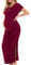 Smallshow Femme Longue Robe Grossesse Fente latérale Robes Maternité Wine L