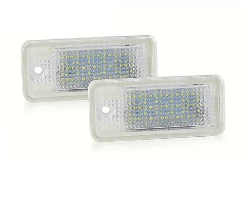 Zuyejuu 2x 18 LIGHT License Number Plate Light Lamp Fit For Audi A3 S3 A4 S4 B6 A6 S6 A8 S8 Q7