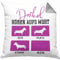 Trendation Dackel Kissen mit Füllung 40x40 Geschenke Dachshund Rauhaardackel Lustig Dackel Hören Aufs Wort (Grau)