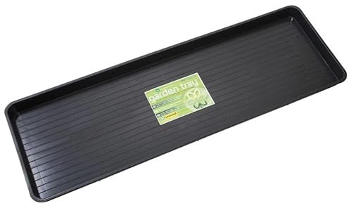 Muddy Hands Heavy Duty Large Rectangle Multi Purpose Black Plastic Garden Grow Bag Tray (Length: 117cm x Width: 40cm x Height: 5cm)
