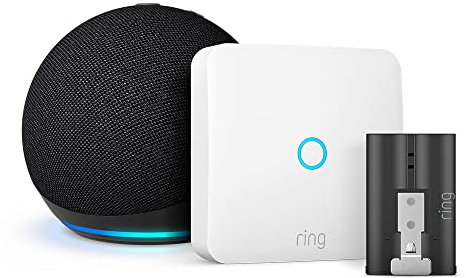 Ring Intercom - Gegensprechanlage mit zusätzlichem Schnellwechsel-Akkupack von Amazon | Fernentriegelung, Automatische Freigabe + Echo Dot (5. Generation, 2022), Anthrazit
