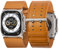 Tefeca, serie Dual - Cinturino compatibile con Apple Watch/Apple Watch Ultra, in pelle di colore marrone, con adattatori argento, ultra-largo, 49/45/44/42mm