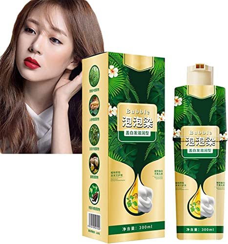 Bubble Plant Hair Dye Shampoo, Household Easy-to-wash Hair Washing Color Cream, Instant Hair Color Shampoo,Instant Natural Hair Dye Shampoo,for Cover Grey Hair (Brown)