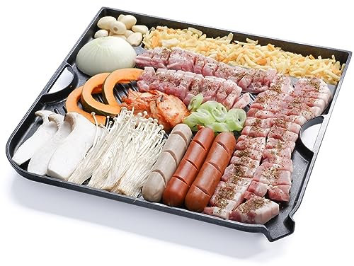 COOKKING - Master Grill Pro, Korean Traditional BBQ Grill Pan - Stovetop Nonstick Indoor/Outdoor Smokeless BBQ Cast Aluminum Grill Pan (MasterGrill Pro)