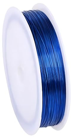 PAITOK 80 Meter 0,5 mm Kreativdraht für Schmuckherstellung, Tarnish Resistan Eisenverdrahtung Basteldraht für DIY künstlerische Florale Handwerkskunst, Modellbau, Basteln (Farbe Blau)