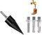 Changyeah Fendeuse de Bûches,étagé fendeur de bois de chauffage avec 3 poignées de perçage, coupe-bois, fendeur de bois de chauffage, foret conique en acier haute vitesse, compatible avec perceuse