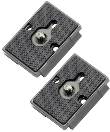HSIXHAF Piastra a sgancio rapido da 2 pezzi con vite da compatibile con piastra a sgancio rapido per treppiede con vite da 1/4 di pollice, con piastra di cambio treppiede 200PL-14 - grigio nero