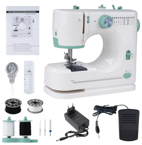 Dekaim Macchina da cucire, macchina da cucire domestica multifunzionale (FLSM-520), mini macchina da cucire elettrica domestica (norme europee)