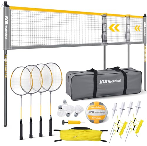 Haokelball Unisex, Teenager and Volleyball und Badminton Set, grau