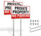 SINMAO Confezione da 2 cartelli con palo in metallo, 300 x 200 mm, segnale in metallo per proprietà privata senza parcheggio, riflettente, protezione UV