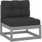 ZEYUAN Garten-Mittelsofa mit Anthrazit Kissen, Gartenlounge, Outdoor Sofa, Loungemöbel, Balkonmöbel Lounge, Garten Sofa, Terrassenmöbel, Grau Massivholz Kiefer