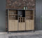 möbelando Highboard >HIGH Rock< in Schwarz/Riviera Eiche Dekor, 11 Fächer, 139,4x117,1x40,2cm (BxHxT)