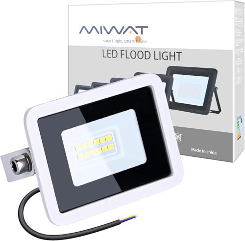 MIWAT LED Flutlicht Scheinwerfer Led Suchlampe 220V Flutlicht für Außen Garten Straße Platz (CW, 10W)
