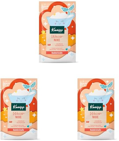 Kneipp Badekristalle Wassernixe - Badezusatz mit natürlichen Extrakten aus Lotusblume und Drachenfrucht entführt dich in eine Unterwasserwelt mit korallfarbenem Wasser & blumig-fruchtigem Duft - 60g