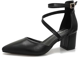 qibusleen Elegante Riemchen-Knöchelriemchen-Sandalen für Frauen Geschlossener Zeh Frauen Niedriger Block-Kunkelabsatz D'Orsay Pumps Hochzeit Party Kleid Sandalen Schuhe