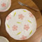 Koythin Piatti da dessert in ceramica, carino piatto da portata con frutta, fiori stampati, stoviglie per ufficio e casa, piatti da cucina per dessert (petali grandi rosa)