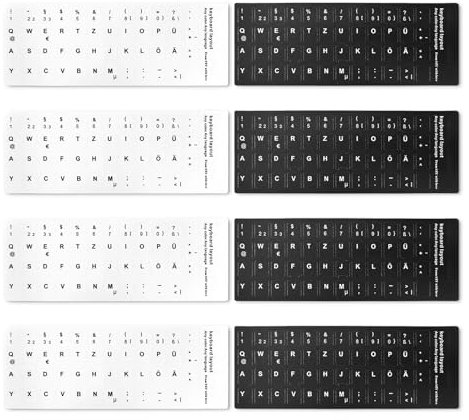 8 Stück tastaturaufkleber deutsch,tastatur aufkleber sticker deutsch,keyboard kleber laptop,stickers beschriftung computergehäuse für Pc/Laptop & Notebook Tastaturen