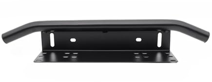 KMLONG 23'' Front Bumper Bracket,Fit For Most, Off Road Car SUV Truck Bull Bar Universal License Number Plate Mount LED Light Bar Holder Front Bumper Fastening Bracket(Black)