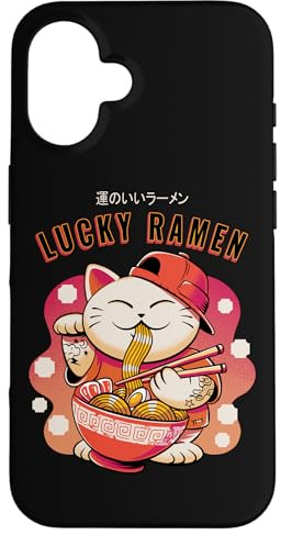 Lucky Ramen Cat Maneki Neko Cute Japanese Anime Manga Nudel Hülle für iPhone 16