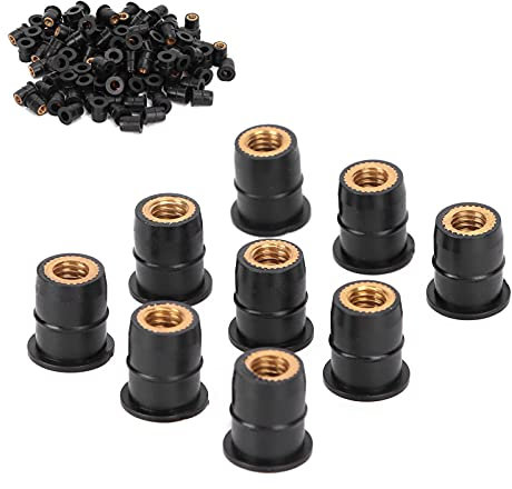 100 Pezzi Dado Well M6X0,8 Mm Modifica in Gomma per Motociclette ATV Porteschi Well Well di Dado