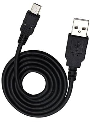 iTechCover USB Cable Charging Cord/Charger Power Lead Wire Compatible with Fujifilm XP80 16MP Action Camera/SP-AD85-B Bluetooth Speaker/Black / (2m / 6.6ft)