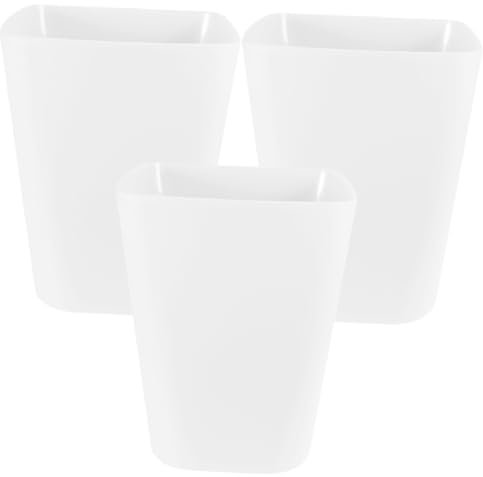 CIYODO Lot De 3 Poubelles D'Extérieur Transparentes En Polypropylène Blanc