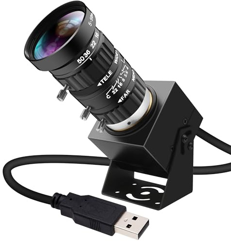 IFWATER Telecamera USB 4K 1080P a 120fps Webcam USB ad alta velocità con supporto CS 5-50mm 10X Teleobiettivo zoom manuale, 12MP Close Up Camera OpenCV Plug and Play per live streaming industriale