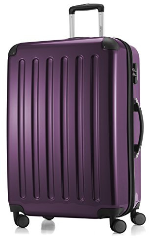 HAUPTSTADTKOFFER Alex - Großer Hartschalen-Koffer, 4 Doppel-Rollen, Trolley, Rollkoffer, Reisekoffer, Volumenerweiterung, 75 cm, 119 Liter, Aubergine