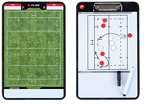 Pure2Improve - Taktiktafel Rugby - Trainingsboard, Taktik, Spiele Analysieren, Fouls & Timeouts verfolgen, 35x22cm