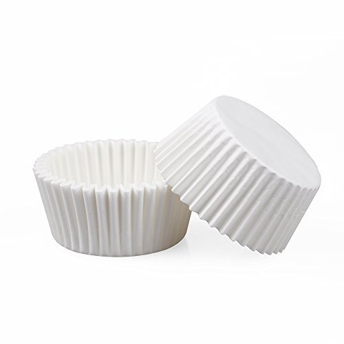 Webake Muffinförmchen Papier Weiß Cupcake Formen 500 Stück 7,5 cm Muffin Papierförmchen Backförmchen für Muffinform Bronnie Cupcake Hitzebeständig bis 220°C