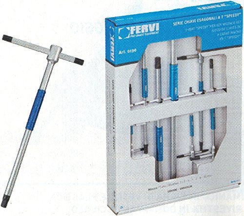 Fervi 0190 - Speedy - Lot de clés Allen mâle en T avec support