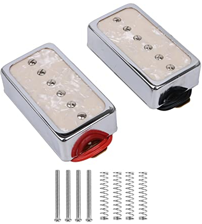 Yibuy Cream Color Pearl P90 Single Coil Steg & Neck Tonabnehmer Set für E-Gitarre Teile