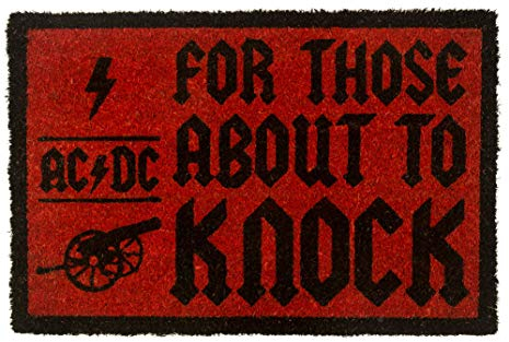 Import Pyramid – Paillasson en Fibre de Coco – ACDC -About to Knock – 40x60cm – Licence officeille