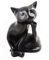 Blue Orchid Lucky Feng Shui Schwarze Katze Figur - Sitzende Figur Briefbeschwerer - Sammlerstück Harz Statue für Tischplatte Schreibtisch Regal 4,75 Zoll