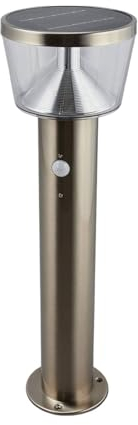 Lindby LED Solarleuchten 'Antje' mit Bewegungsmelder (spritzwassergeschützt) (Modern) in Alu aus Edelstahl (1 flammig,) - Solarlampe, Solarleuchte Garten