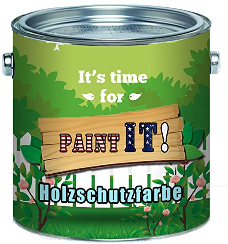 Paint IT! Holzschutzfarbe langzeit Wetterschutzfarbe traditionell angefertiger Holzschutz in Weiß Beige Schweden-rot Grün Dunkelbraun Rotbraun Schwarz Dauerschutzfarbe (1 L, Farblos)