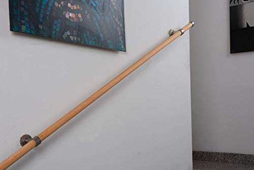 Handlauf Durchmesser 28 mm in Holz, Länge: 140 cm, Belastung bis 80kg – komplett