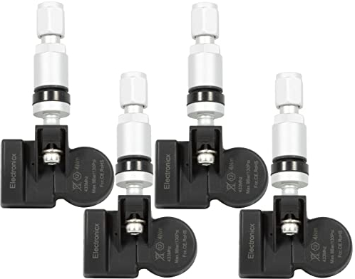 4x RDKS TPMS Reifendrucksensor Reifendruckkontrollsystem Radsensoren Metallventil Silber kompatibel mit Astra H & Zafira B 13354312