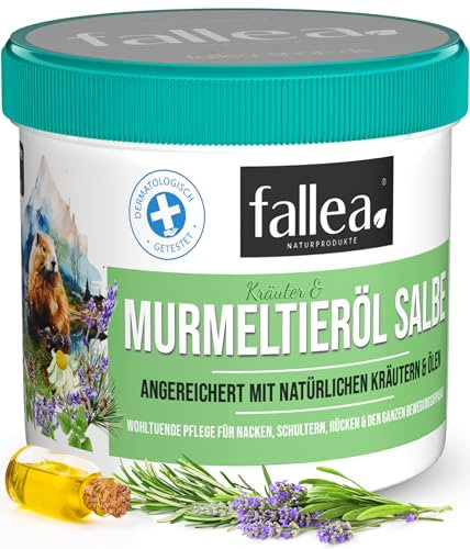 fallea Murmeltiersalbe 200ml – Original mit Murmeltieröl, Kampfer, Lavendelöl & Rosmarin | Wohltuend bei Muskel- & Gelenkbeschwerden | Vitalpflege Made in Germany