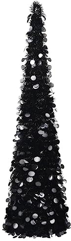 vidaXL Pop-Up Künstlicher Weihnachtsbaum Christbaum Tannenbaum Dekobaum Kunstbaum Weihnachten Dekoration Weihnachtsdeko Baum Schwarz 150cm PET