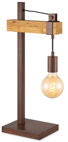 Home Sweet Home Industrie-Tischlampe | Rost | 15 x 26 x 55 cm | Für E27 LED Glühbirnen | Geeignet für Schlafzimmer | Mit 1,8 m Kabelschalter | Leuchtmittel nicht enthalten