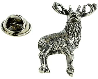 Anstecknadel Hirsch aus Zinn, mit Geschenkbeutel.