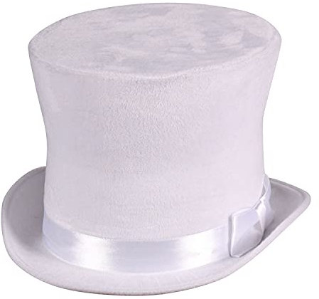 PAPSTAR NEU Hut Zylinder Flair Deluxe, weiß, Samtzylinder für Kopfweiten Gr. 59-60cm