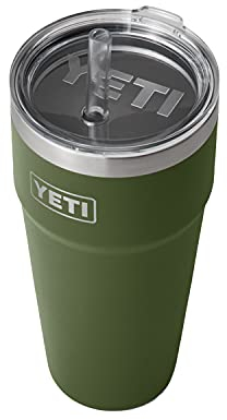 Yeti Rambler 26 oz Straw Cup, Vacuum Insulated, Stainless Steel with Straw Lid, Highlands Olive