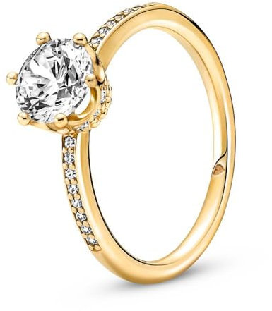 PANDORA SHINE Ring funkelnde Krone gelbvergoldet, Zirkonia 168289C01 56
