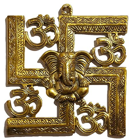PARIJAT HANDICRAFT Ganesha Idol Metall-Wandbehang-Statue für Wanddekoration, Türdekoration oder Geschenk für jemanden.