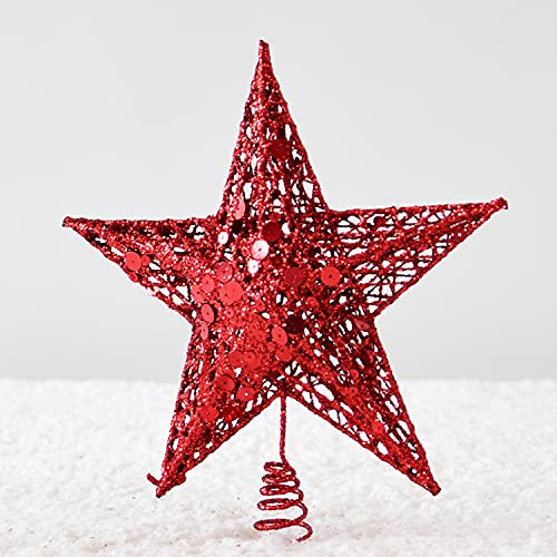 WNRLL Decoración del árbol de Navidad de la Estrella del Brillo del Metal de la decoración del árbol de Navidad Copas de los árboles para la decoración del hogar de Navidad,01,20cm