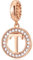 CHAWIN Initial T Letter Charm, Alphabet Rose Gold, 925 Sterling Silver Fit Pandora Bracelets, Necklace, Circle Dangle Gift for Women, Girls, Sparkling Clear Stones